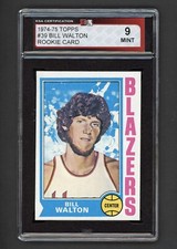1974-75 TOPPS #39 BILL WALTON ROOKIE CARD KSA 9 MINT