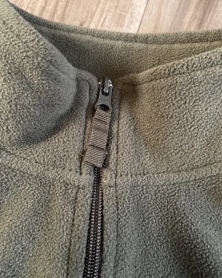 男式初学者全拉链羊毛夹克橄榄绿色中号 — 第 4/4 张图片