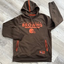 Cleveland Brows NFL Team Apparel Hoodie Sweatshirt Men’s Large Zip Pockets