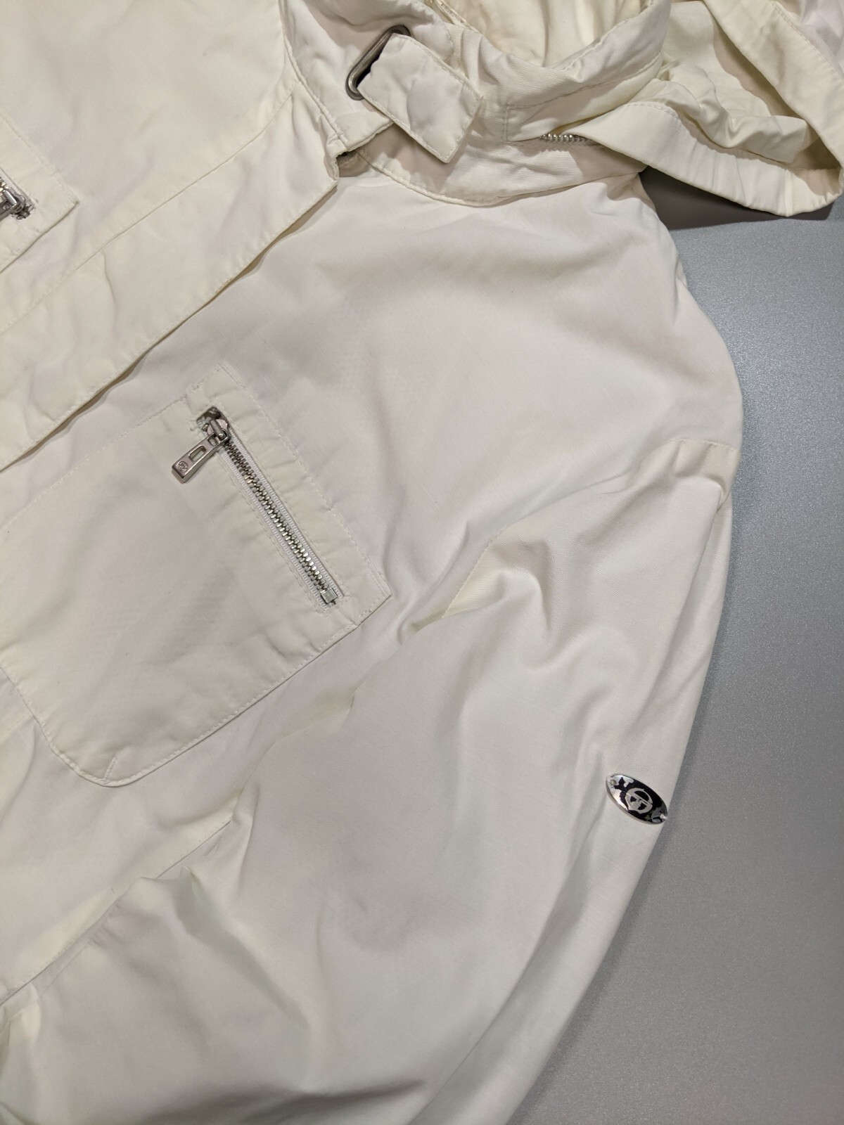 Sergio Tacchini Women's Vintage White Lightweight Raincoat Jacket Size US12 EU46 image 4