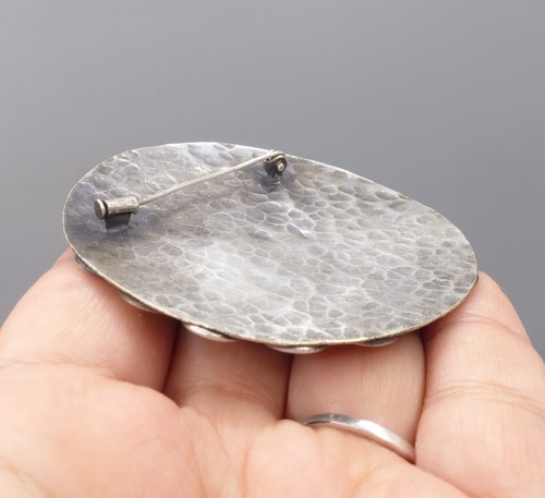 Grande Broche Ancienne Art Déco Jean Augis? Métal Argenté - Old Brooch - Imagen 7 de 9