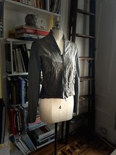 Transit Crinkled Leather Jacket Size S - Washable