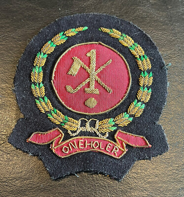 Vintage Gold Thread Embroidered Golf Patch “One Holer” | eBay