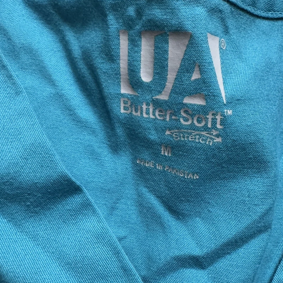 UA Butter Soft Stretch Nurse Scrub Shirt Womens Medium Top Blue - Image 2 of 4