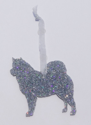 Alaskan Malamute Dog Style A Glitter Weihnachtsdeko - 11 Farben zur Auswahl.