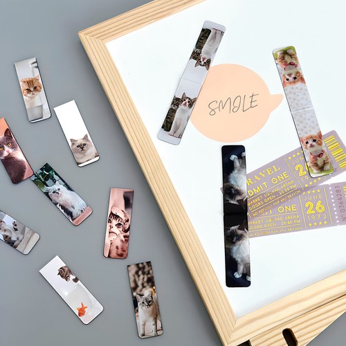 Wrapables Magnetic Bookmarks, Page Marker, Page Clips (Set of 30), Playful Cats - 第 3/6 張圖片