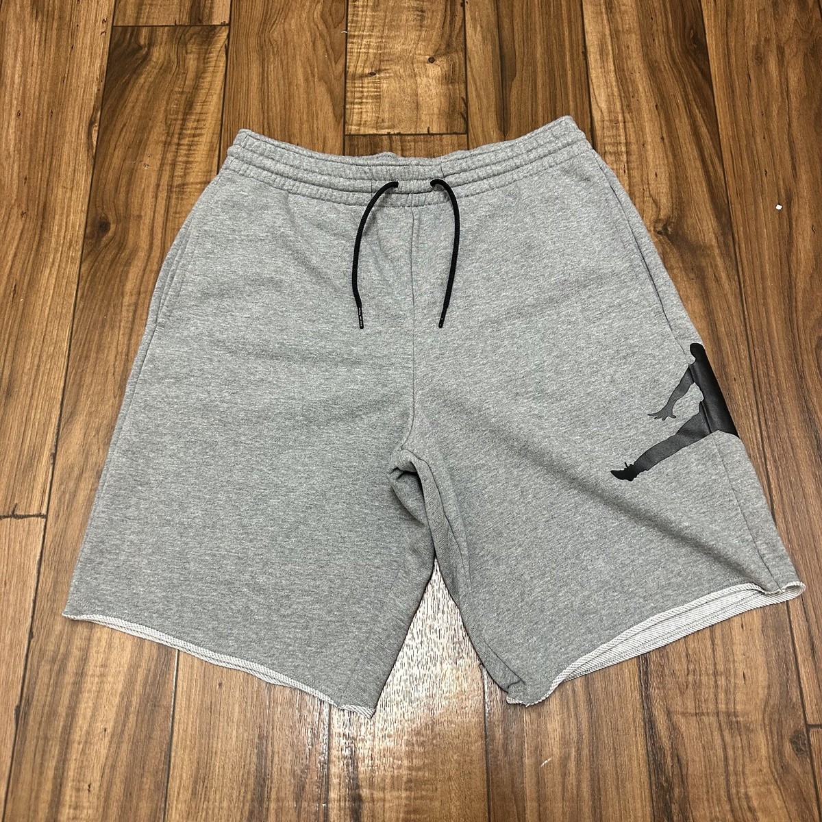Nike Air Jordan Jumpman Fleece Sweat Shorts Gray Black Mens Small