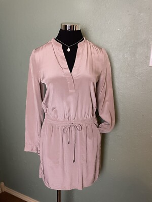 #0087- Vince dress size 2 by brand Vincent silk fabric color brown
