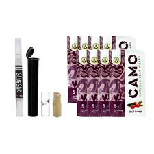 Camo Natural Leaf- 8 Pack Goji Berry- Bundle GlueGar OG 3ml, Glass &Wood Tip