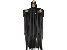 Animated Shaking Black Reaper 72in Halloween Prop Grim Reaper Haunted House New