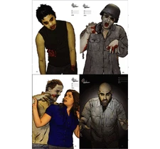 Zombie Sampler II (4 different designs), Full Gory Color, 12 total targets