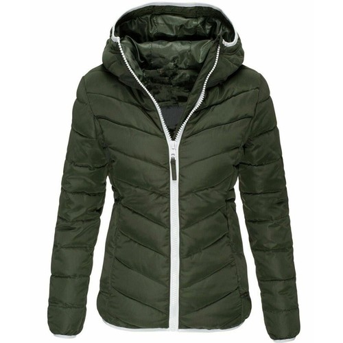 Cappotto donna full zip con cappuccio trapuntato imbottito donna puffer giacche a bolle outwear - Foto 17 di 60