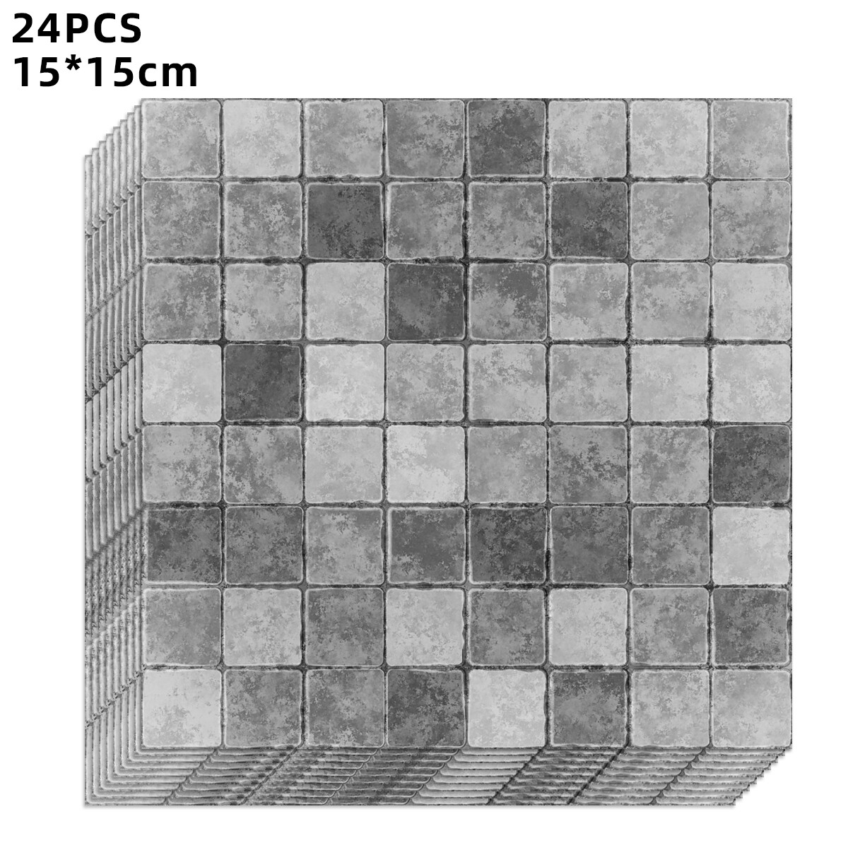 24pcs Tile Stickers Kitchen Bathroom Splashback Backsplash Peel And