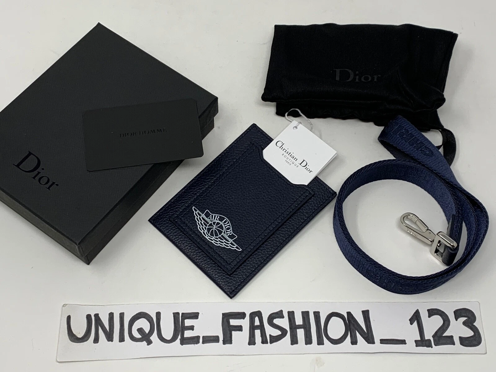 DIOR X JORDAN CHRISTIAN DIOR X AIR JORDAN1 ALI IN PELLE SUPPORTO CARTA CORDINO BASSO ALTO 1 BLU
