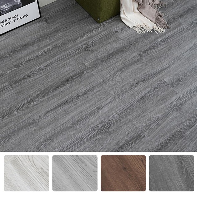 Vinyl Flooring Planks Self Adhesive Peel And Stick Bathroom Grey Wood Floor Grey For Sale Online Ebay