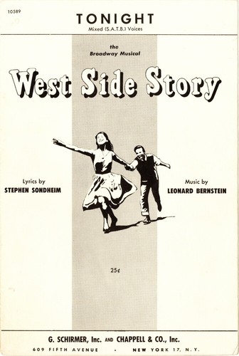 Tonight West Side Story Sheet Music For Four Part Mixed Voices 1958 Ebay