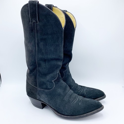 black suede western boots