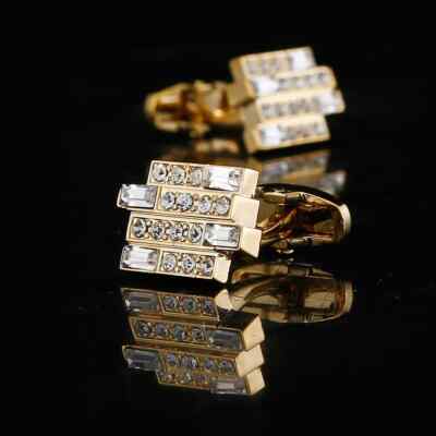 Fashion Men Cufflinks 1 Pair of Shirt Suit Cuff Links Jewelry Rhinestone Classic