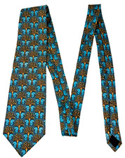 Brooks Brothers Makers Men's Blue Panthers Gold Trees Silk Neck Tie Made in USA