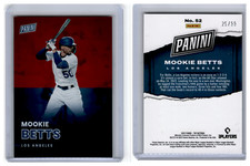 2022 Panini National Silver Pack Red Parallel Mookie Betts Dodgers 25/99
