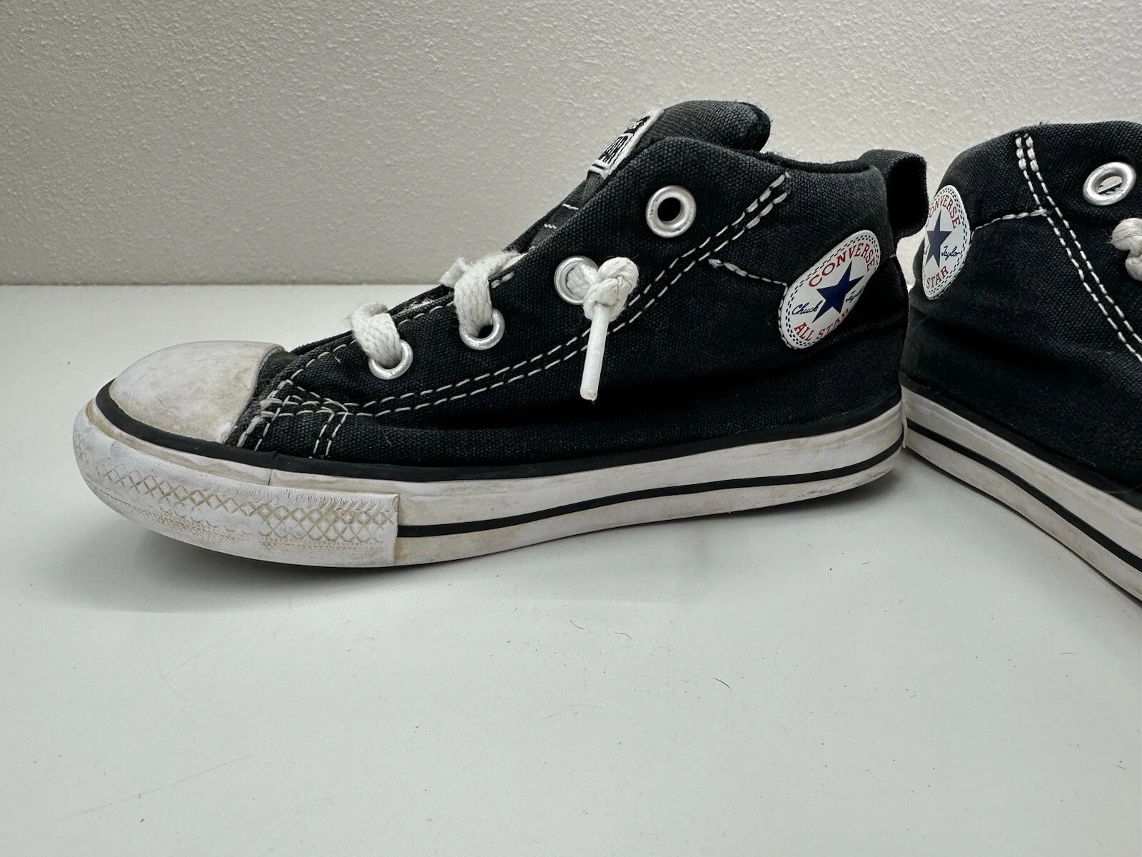 Sneakers Converse Chuck Taylor taglia 9 bambino neonato All Star nere tela slip on