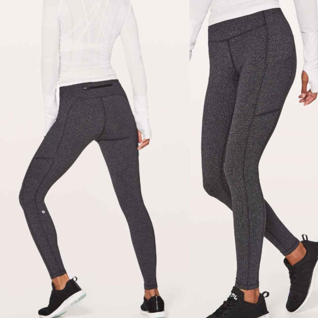 Lulemon Speed Up Tight 28 Inch Knit Black Heathered Leggings