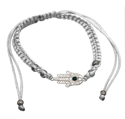 Special HAMSA gegen den BÖSEN BLICK mit WEISS Kordel-Armband