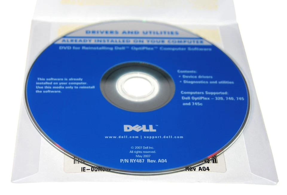 Neu OEM Dell CD OptiPlex PC UC450 0TC935 Treiber Versorgung 330 740 745 755 Disc - Bild 3 von 3