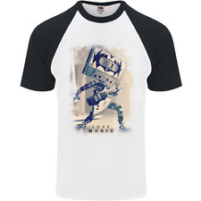 Love Music Rock n Roll Guitar Mens S/S Baseball T-Shirt