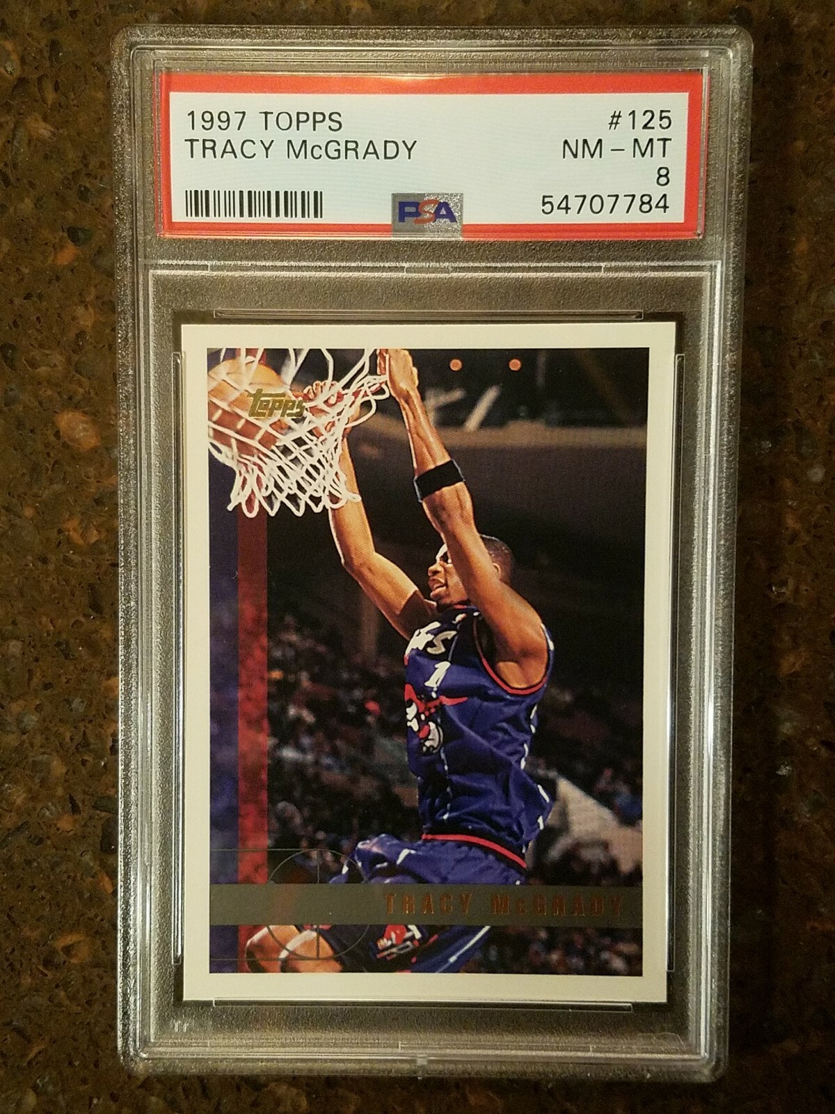 1997-98 Topps Tracy McGrady #125 PSA 8 NM-MT Rookie RC Basketball Card Raptors