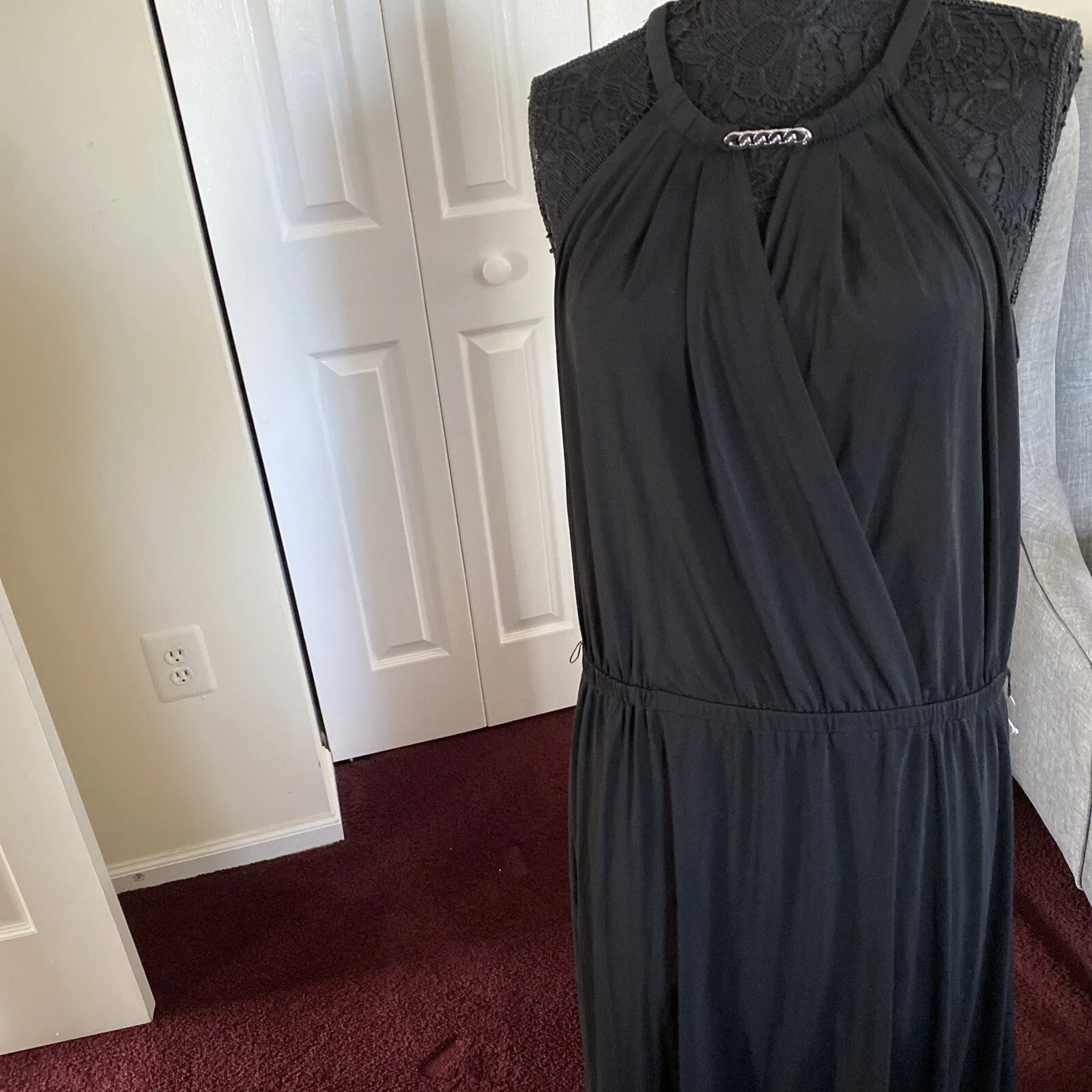 Abito da donna nero Michael Kors cinturini taglia XL