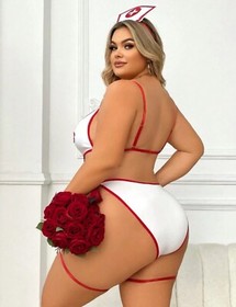 Costume Size 4XL /lingerie 4XL / Nurse Costume / Sexy Lingerie / White Lingerie 