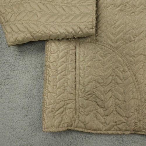 VTG Chicos Jacket Womens 3 US XL Gold Shimmer Quilted Full Zip Lined Coat Party - Picture 8 of 10