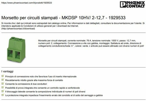 1 pezzo Morsetto Circuito Stampato Phoenix Contact MKDSP 10HV/ 2-12,7 1000V 76A - Imagen 2 de 4