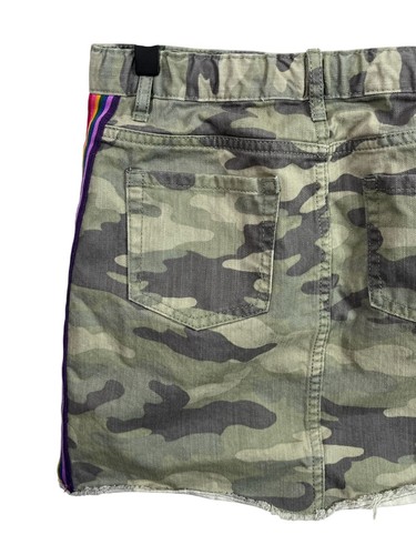The Childrens Place Jean Skirt Girls Size 10 Camo Denim Rainbow Green Casual - Picture 8 of 14