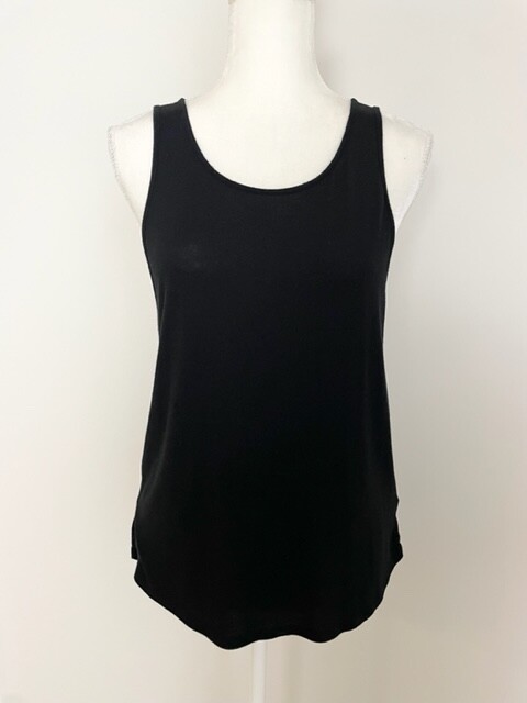 Express One Eleven Womens Tank Top Size S Black Scoop Neck Open