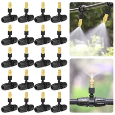 20pcs Patio Mist Cooling System Outdoor Garden 3-Way Misting Water Nozzles