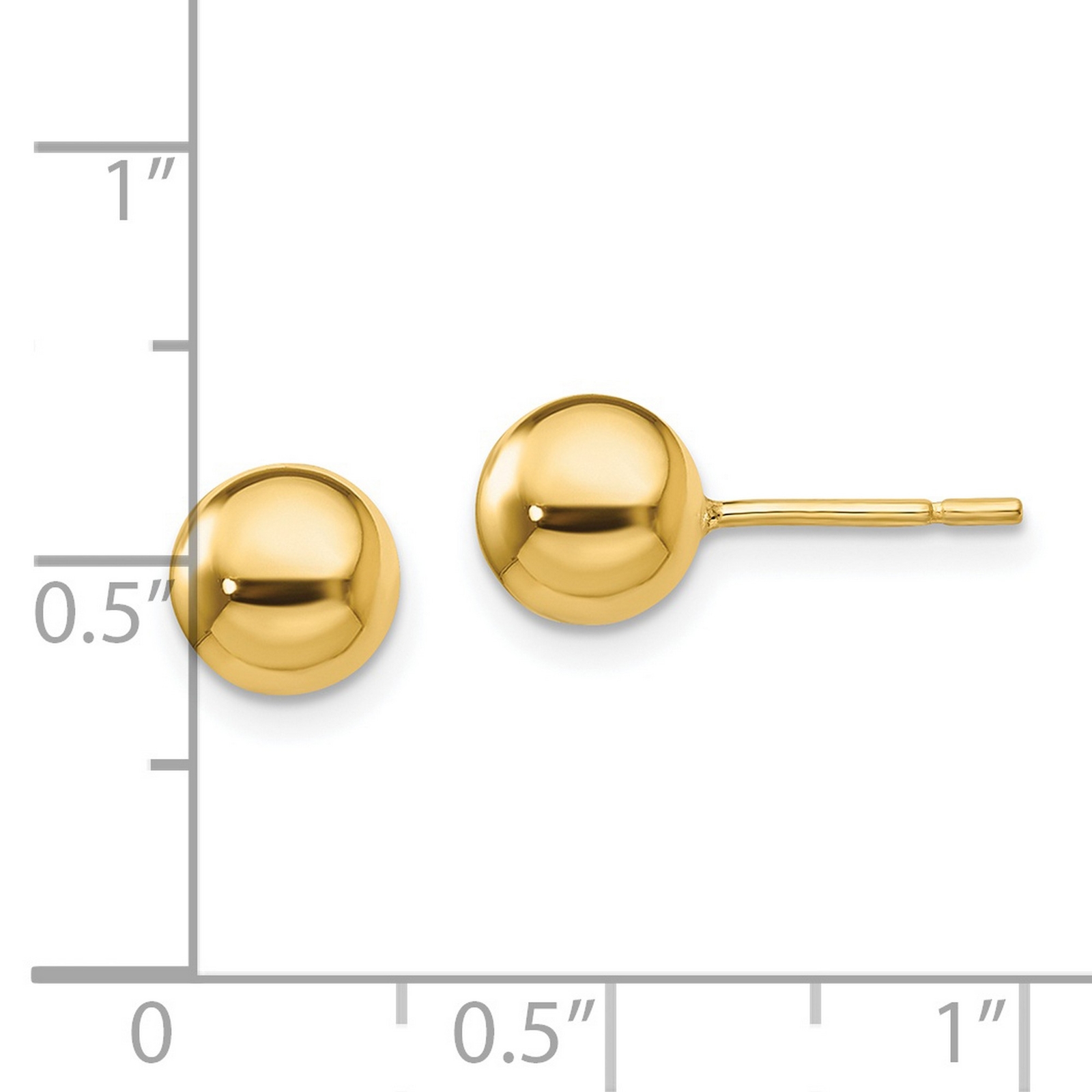 Sterling Silver Gold Plated Polished 7mm Ball Post Earrings eBay