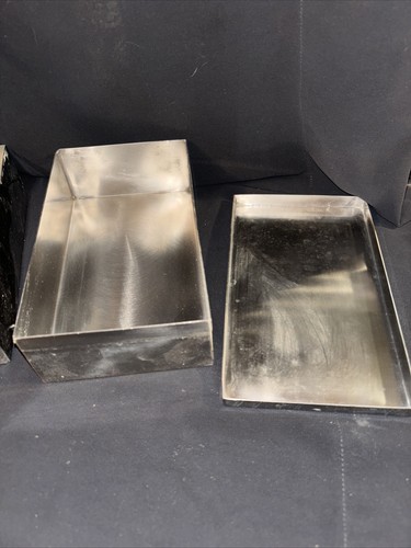 Pair Of Tin (stainless??) Boxes With Lids 8”x5”x2.5” - Picture 6 of 14