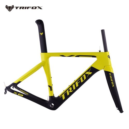 TRIFOX Carbon AERO Road Bike Frames Rim Brake Race Bicycle Frameset X8QR 48/56cm - Foto 1 di 9