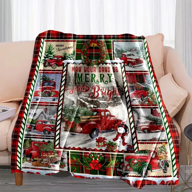 1 Printed Flannel RED TRUCK CAR Blanket, Polyester Cozy Blanket ~  60u0026#034;x50u0026#034; #23 | eBay