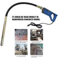 800W Electric Concrete Vibrator Professional Hand Held Remove Bubble w 1.2m Hose