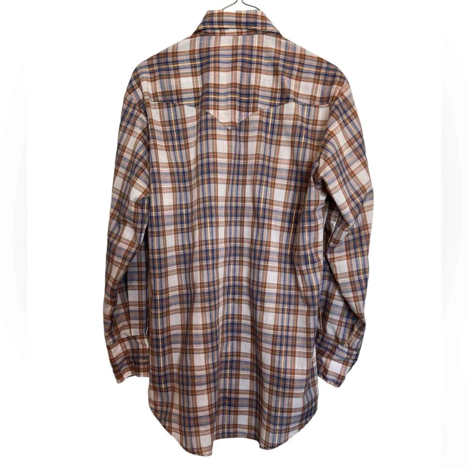 Camisa Karman Western De Colección Manga Larga A Cuadros Perla A Presión Para Hombres 15.5 Foto 2 de 4