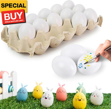 15 PCS Fake Easter Eggs, Wooden Play Kitchen Egg Toys for Kids Dying Painting Eg