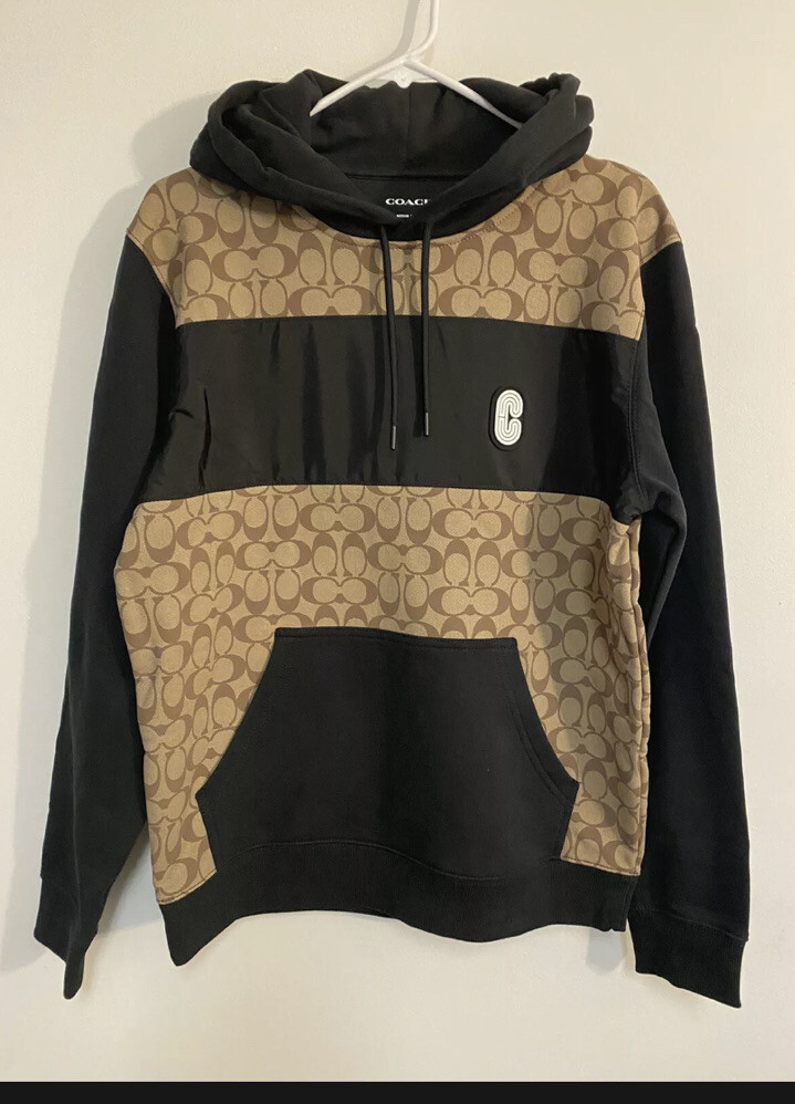 NWT Authentic Coach Signature Hoodie, Khaki Tan and Black | eBay