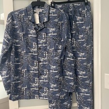 NEW TOMMY BAHAMA  Size Small  2 pc Men's Pajama Set  Blue Tropical  L/S