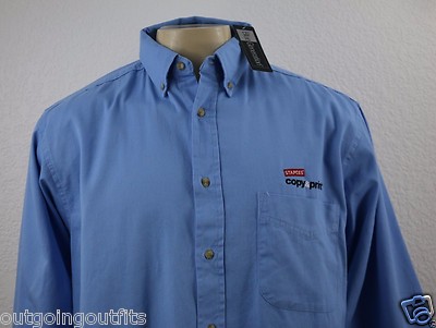 NEW Blue Generation Staples Copy&Print Embroidered Men's Long Sleeve Shirt Sz L