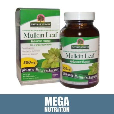Nature's Answer Königskerze Blatt 500mg 90 pflanzliche Kapseln | Atemwege Gesundheit Hals Husten
