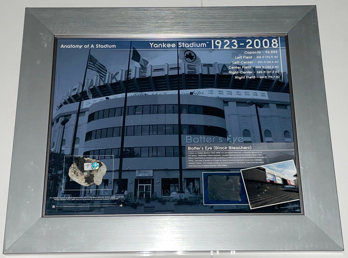 【希少】ヤンキースYankee Stadium ラグマットUSA製 ヴィンテージ OLD YANKEE STADIUM GAME USED BLACK BLEACHERS BATTERS EYE FRAMED