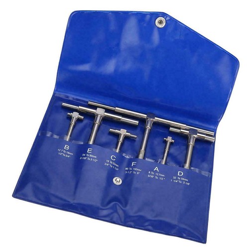 6Pcs 5/16" - 6" T Telescopic Gauge Set Machinist Measurement Bore Gage Kit - Picture 3 of 15